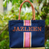 Navy Blue Printed Box Tote Bag - Uncommongifts.in